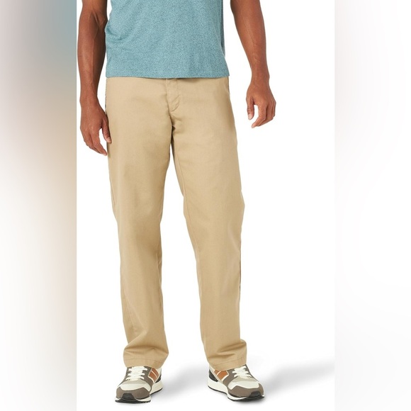LEE Men's Total Freedom Stretch Relaxed Fit Flat Front Khaki Pant. 34wx34l - Picture 1 of 8